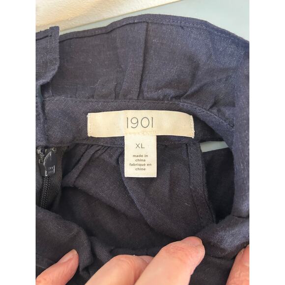 1901 womens navy jumpsuit size XL linen blend sleeveless - Picture 9 of 12